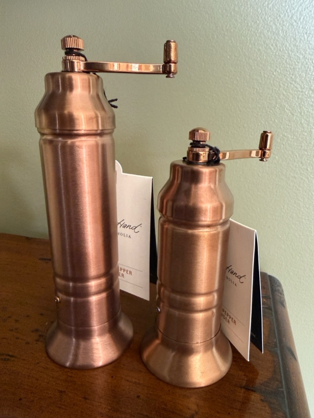 Hearth & Hand Copper-Tone Pepper Mills Set